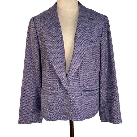 Vintage Pendleton Purple Wool Tweed Blazer Womens Pastel Preppy Career - Picture 1 of 12